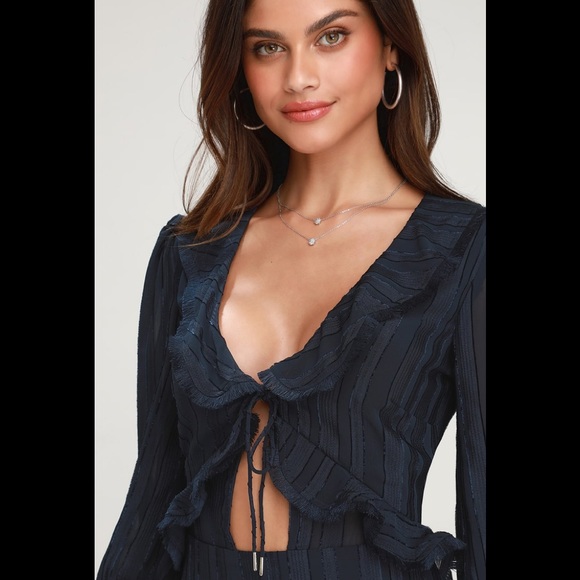 NWT finders keepers sz XS holiday navy dress - Picture 3 of 8